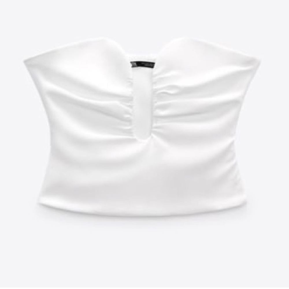 Zara sweetheart neckline crop top